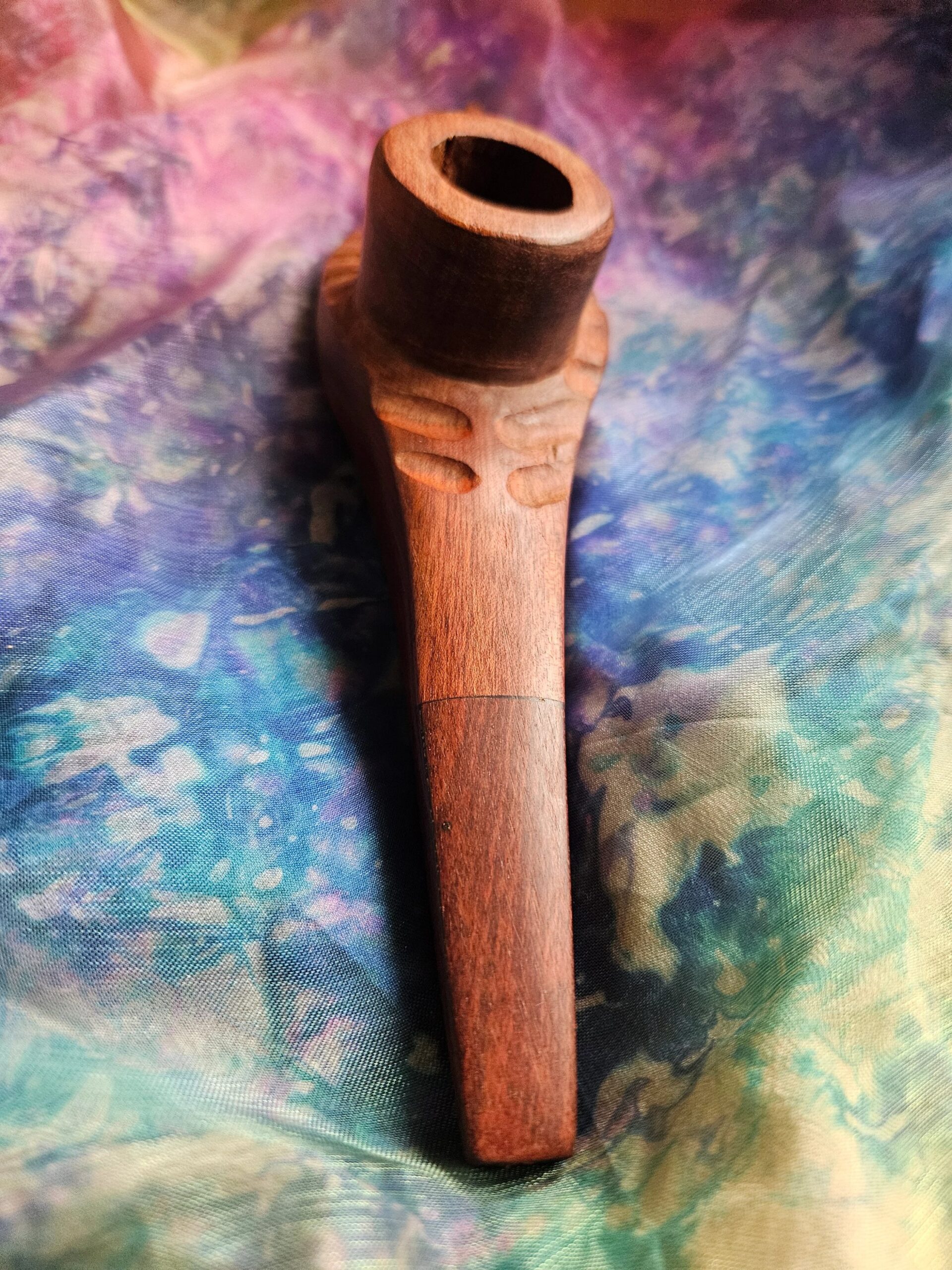 Palo Sangre wood carved Shipibo ceremonial pipe - Image 6