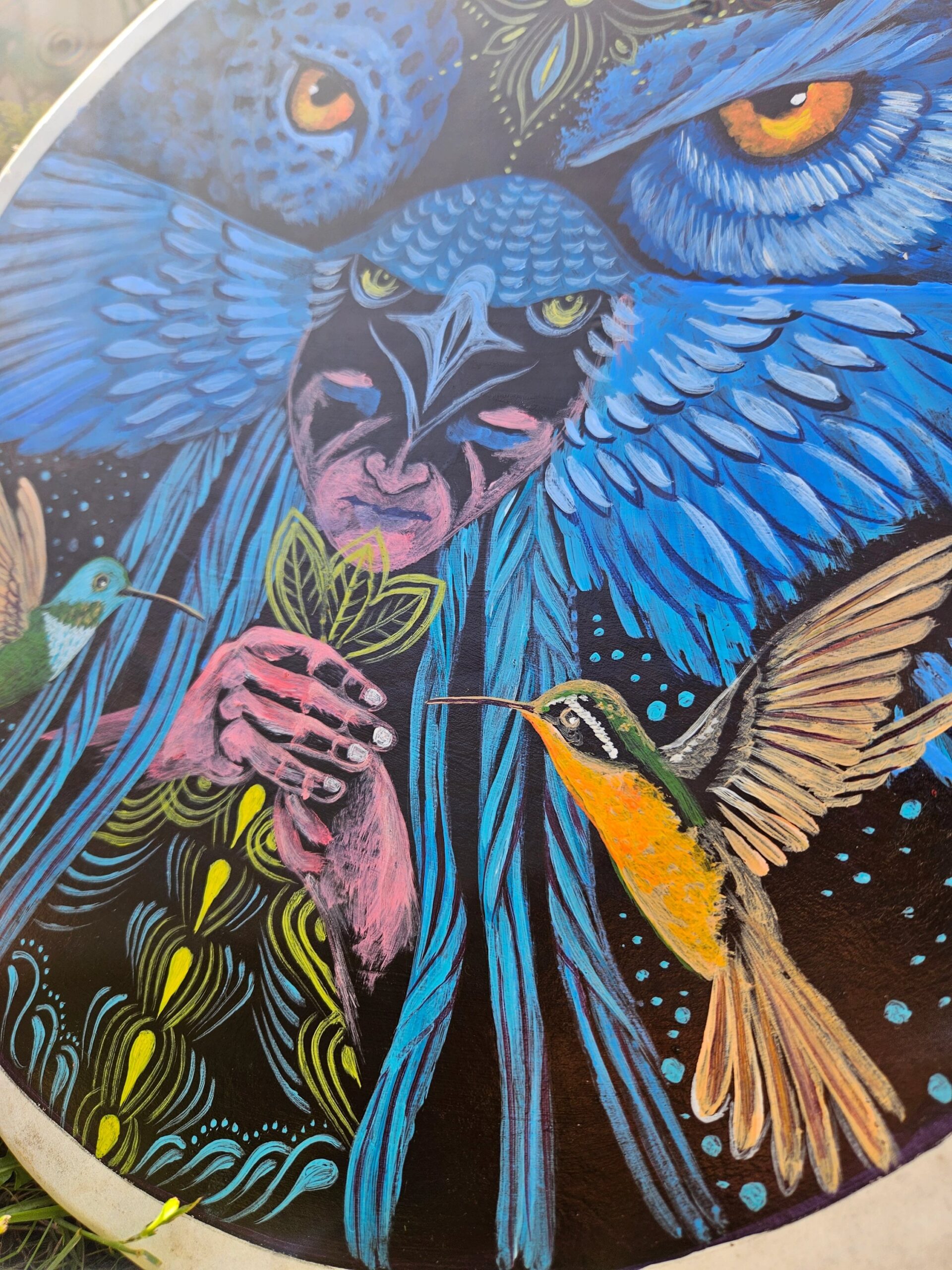 Sacred Handpainted Shamanic drum - Image 3