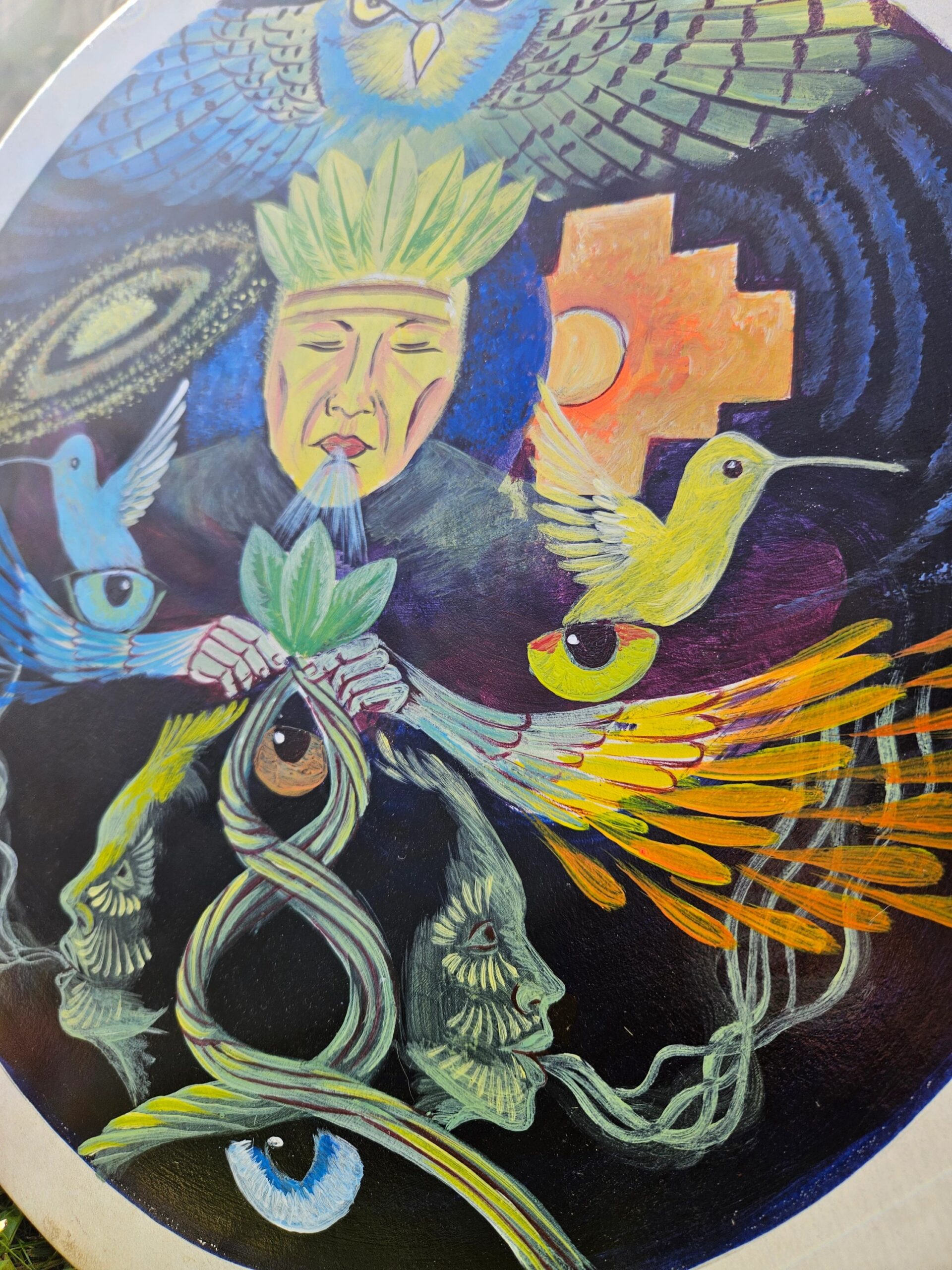 Sacred Handpainted Shamanic drum - Image 3