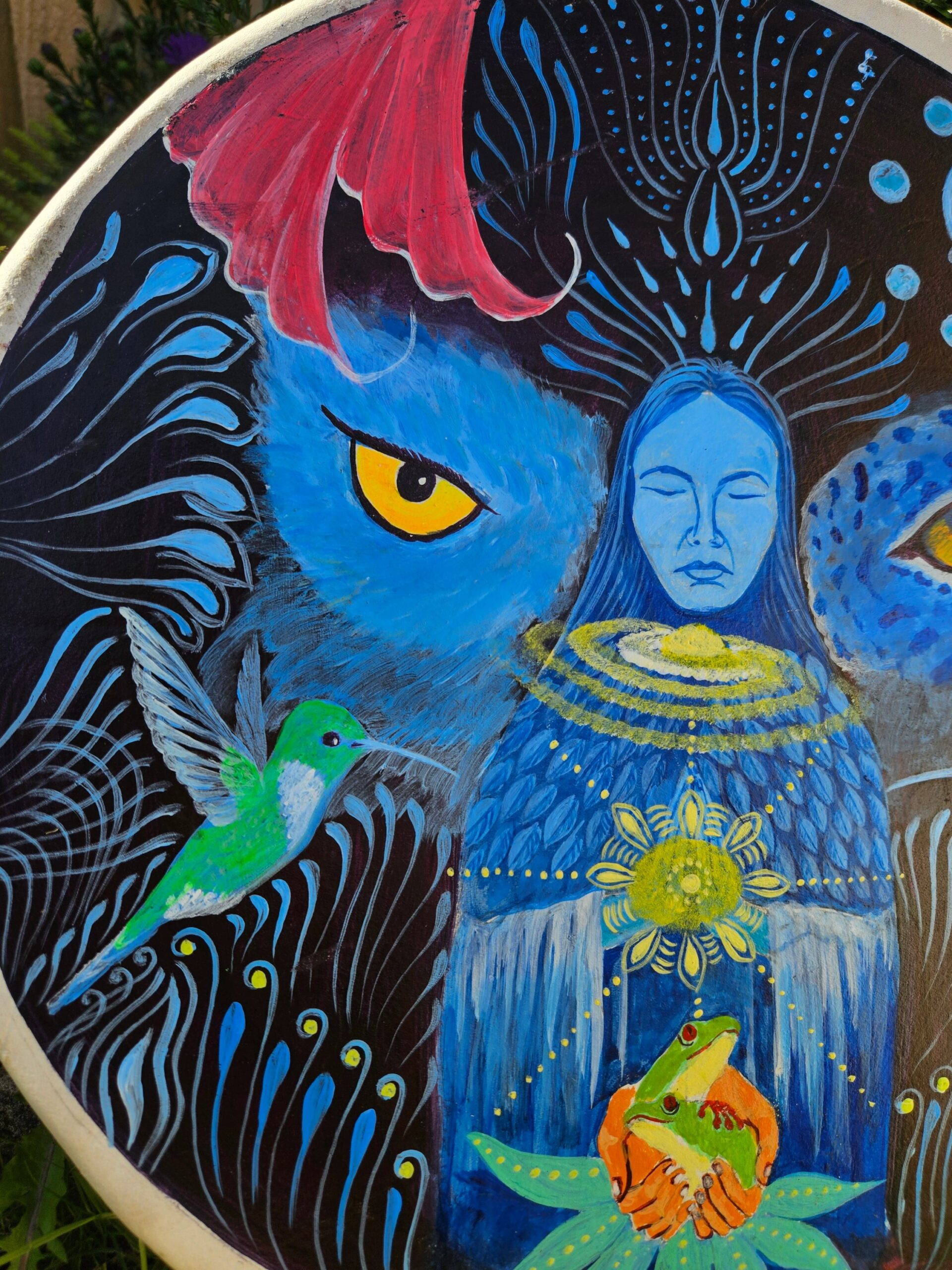 Sacred Handpainted Shamanic drum - Image 3