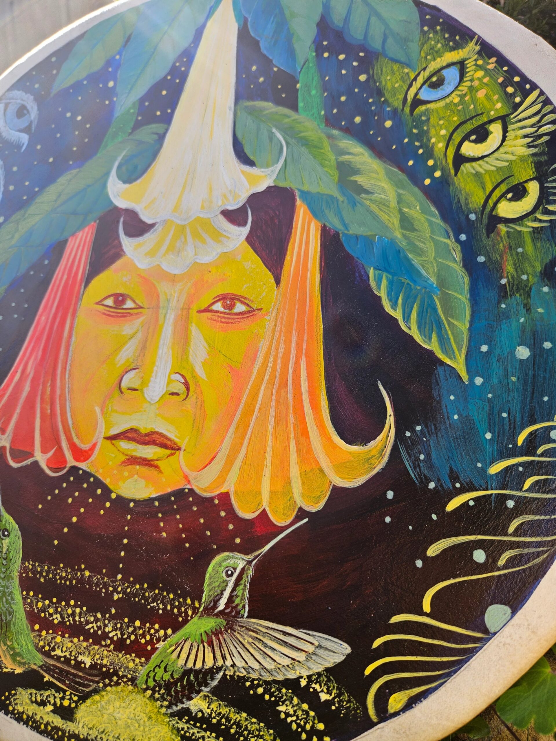 Sacred Handpainted Shamanic drum - Image 3