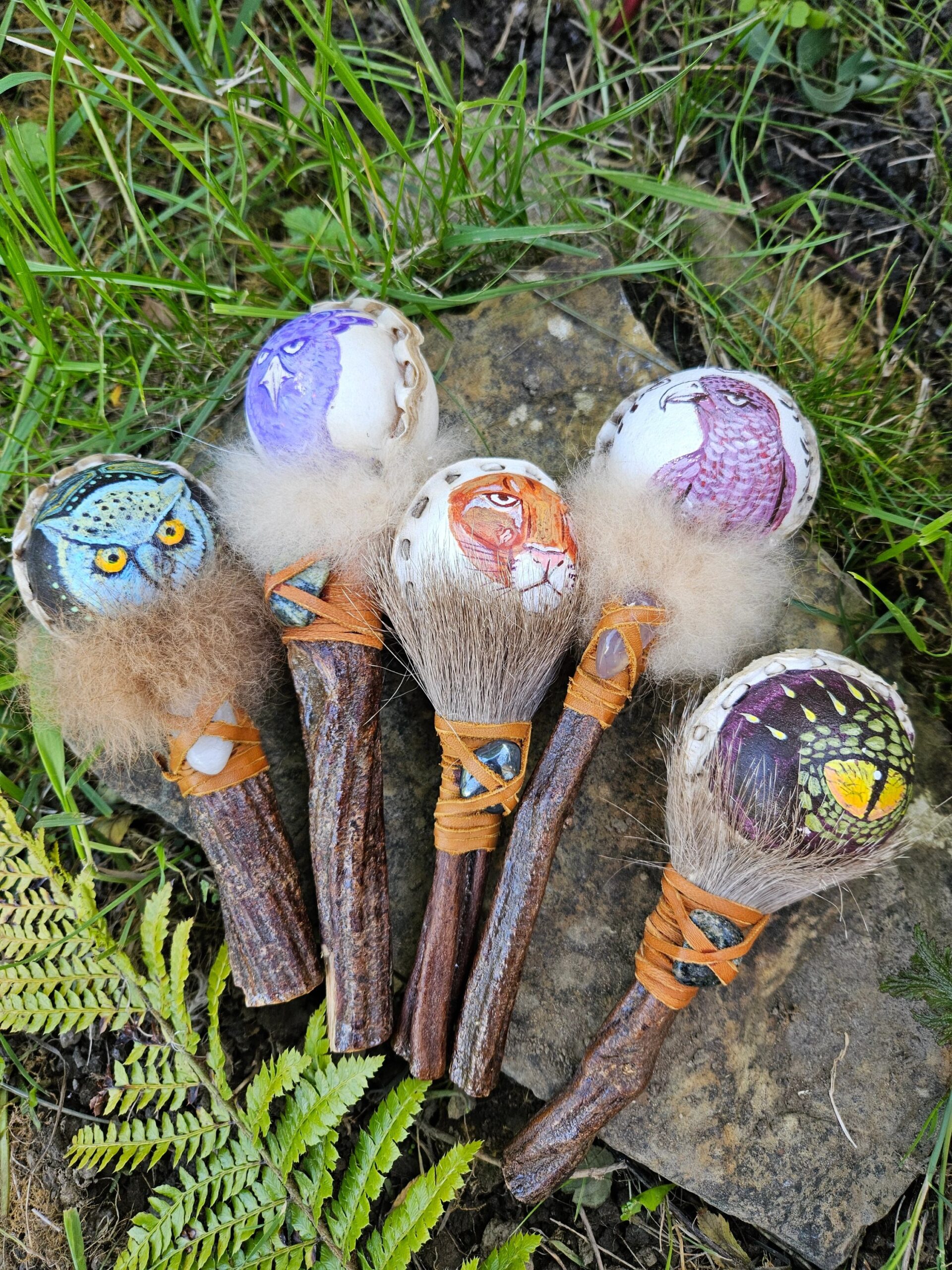 Sacred animals of the Amazon Shamanic rattles