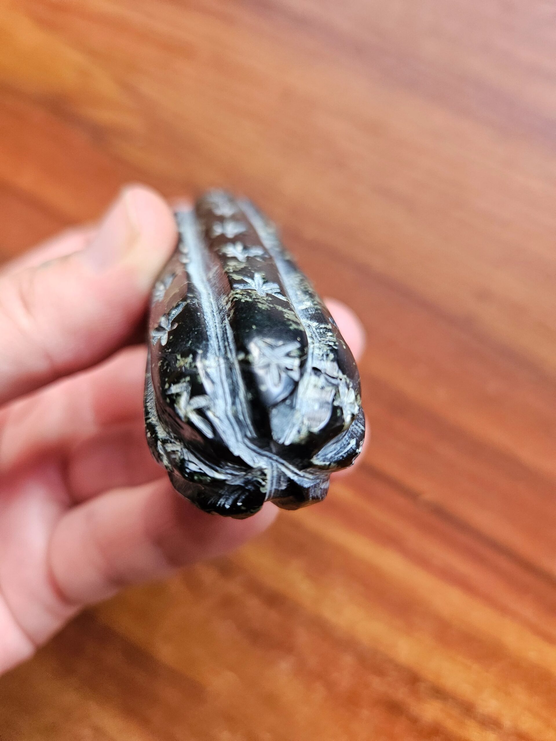 Huachuma San Pedro carved serpentine stone storage - Image 2